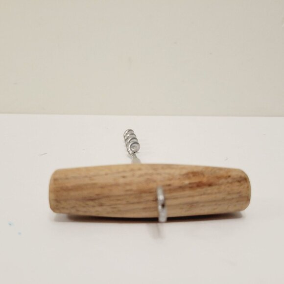 Vtg Wine Bottle Opener Steel Corkscrew Opener Wooden Handle Made in Japan - Picture 4 of 4